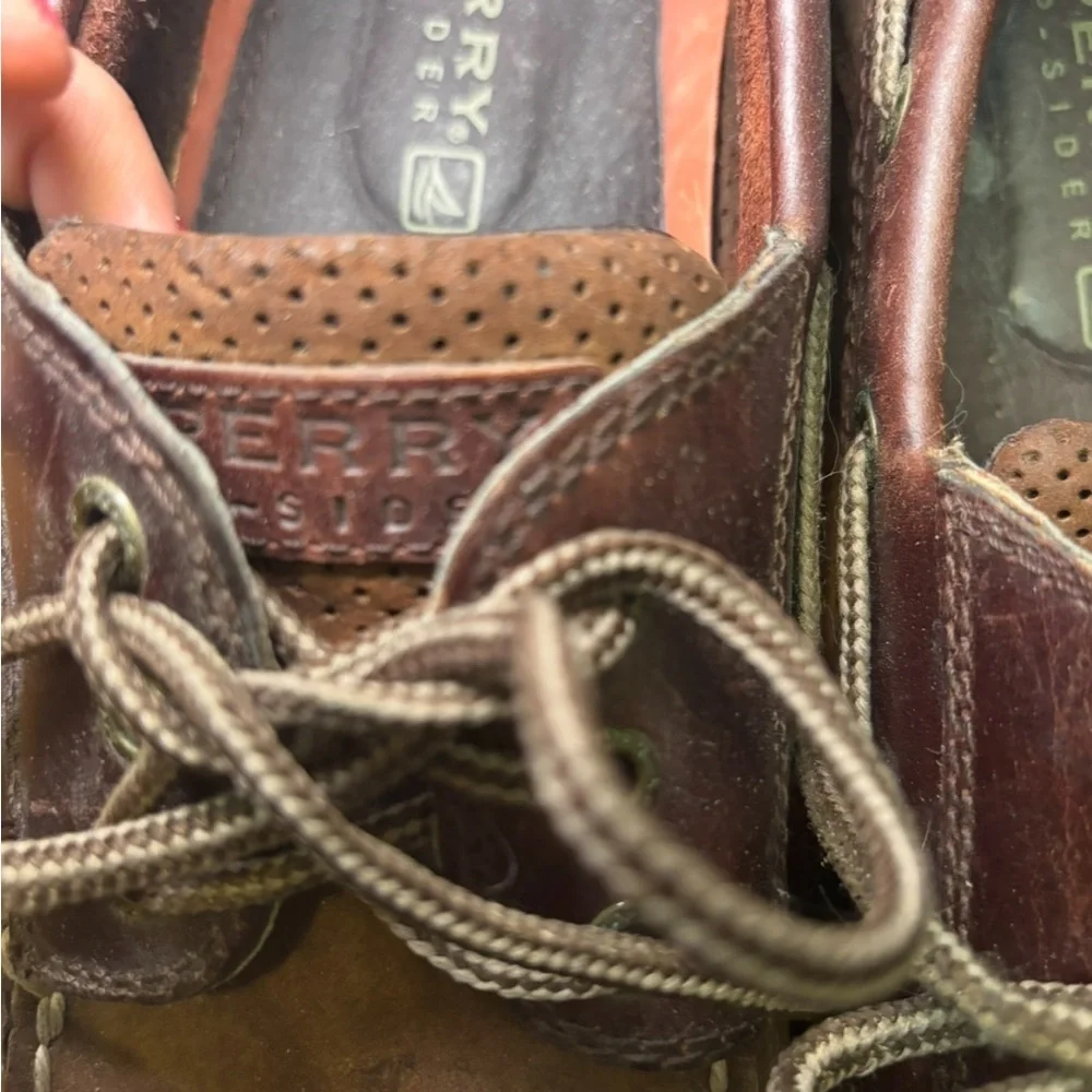 Sperry Men's Brown Two-Tone Leather & Canvas Boat Shoes